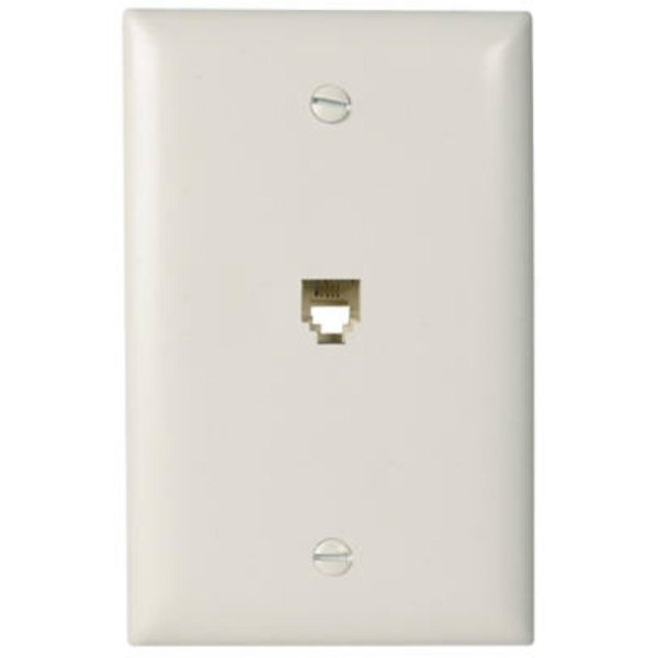 Pass & Seymour Wht 1G Rj11 Wall Plate TPTE1WCC12